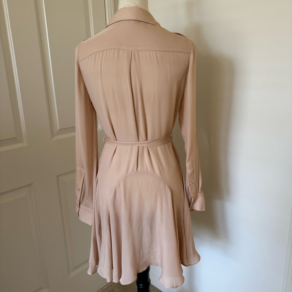 Bebe silk fit and flare long sleeve shirt dress size XS Measurements - Picture 3 of 9